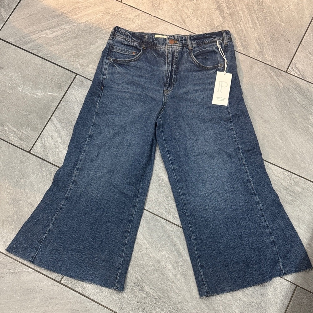 Pilcro Wide-Leg Blue Jeans - culottes